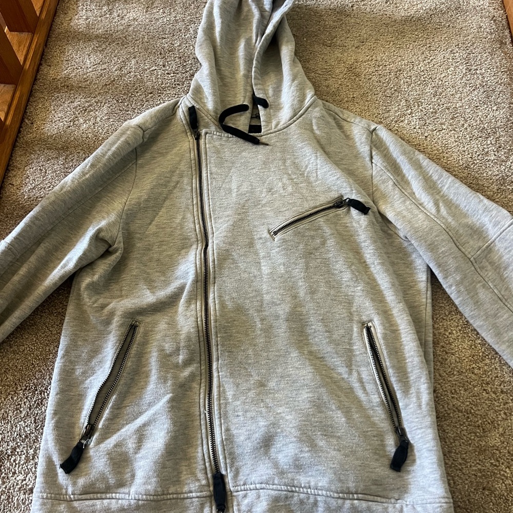 Saks Fifth Avenue Gray Hoodie with Black Accents